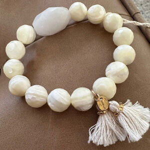 Chan Luu Mother of Pearl Bead Bracelet in White - NWT